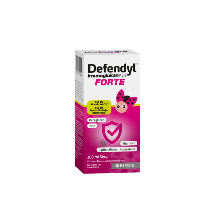 DEFENDYL-IMUNOGLUKAN P4H FORTE JUNIOR, serbentų skonio, nuo 3 m., 100 ml-1