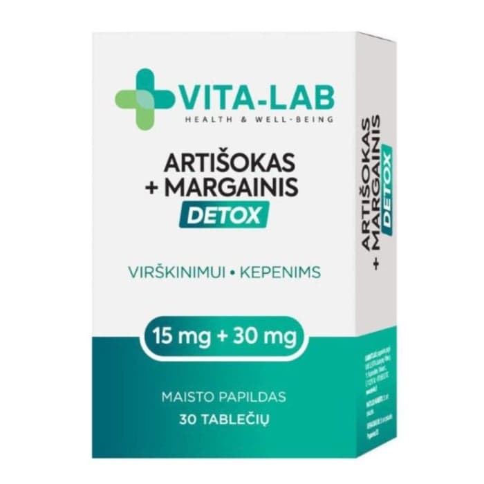 VITA-LAB, Artišokas + Margainis DETOX, 30 tablečių