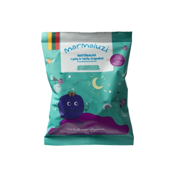 Kukurūzų ir lešių trapukai MARMALUZI su burokėliais naturalūs, 30g, 30 g
