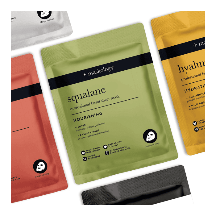 MASKOLOGY lakštinė veido kaukė su skvalanu, 22 ml-2