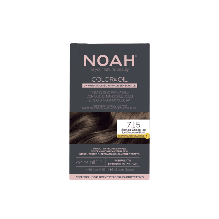 NOAH, aliejiniai plaukų dažai COLOR IN OIL 7.15 ICE CHOCOLATE BLOND, 135 ml