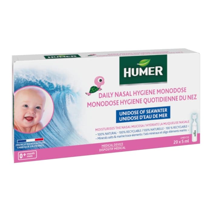 HUMER vienkartinės jūros vandens ampulės kūdikiams, 5 ml, 20 ampulių
