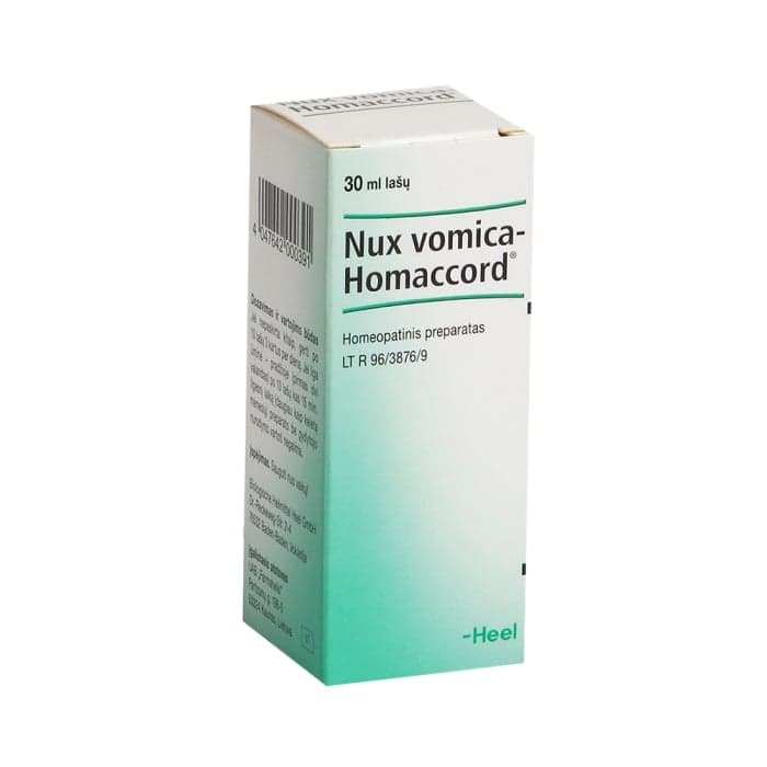 Nux vomica-Homaccord, 30 ml ir aplikatorius su lašintuvu, geriamieji lašai, tirpalas, N1-1