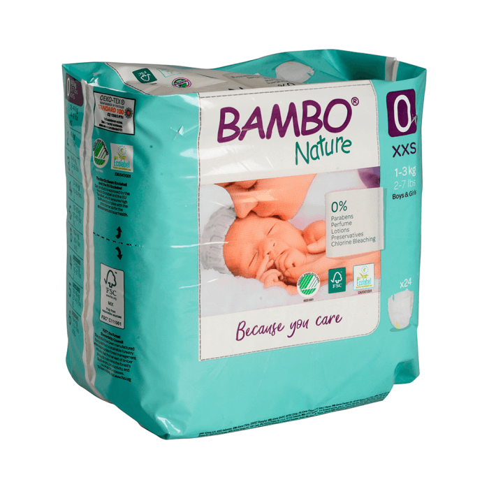 BAMBO NATURE sauskelnės PREMATURE, 1–3 kg, LT-EKO-001, 24 vnt.-1