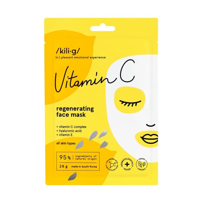 KILIG VITAMIN C lakštinė veido kaukė, 28 g