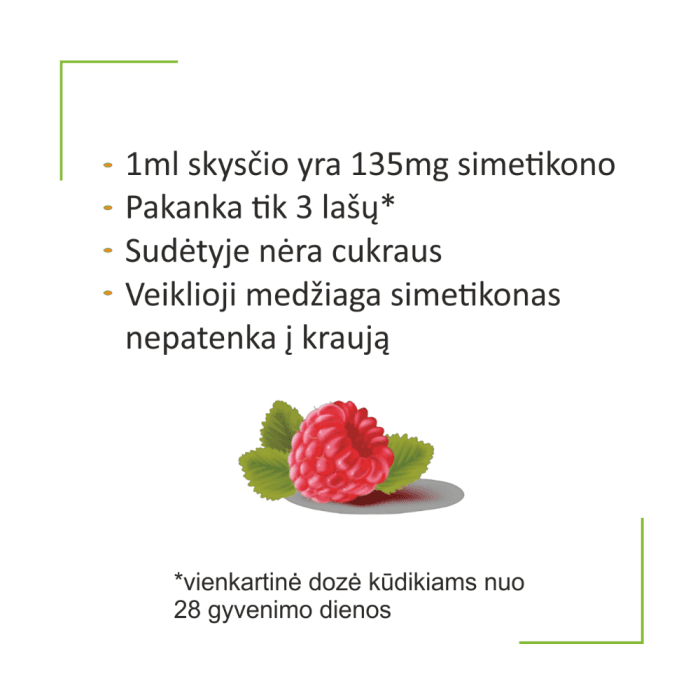 SIMETIGAST FORTE BABY geriamieji lašai, aviečių skonio, 30 ml-2