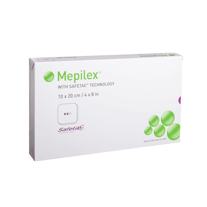 MEPILEX silikoninis tvarstis, 10 x 20 cm, 5 vnt.
