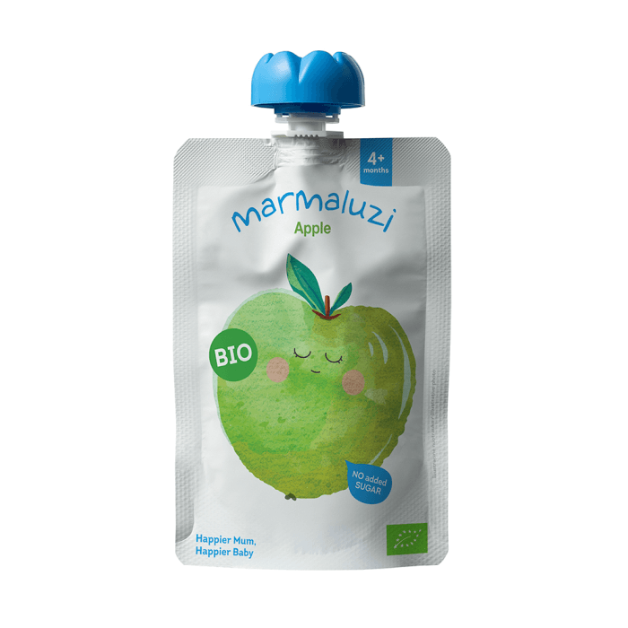 MARMALUZI ekologiška obuolių tyrelė, 4 mėn., LT-EKO-001, 90 g