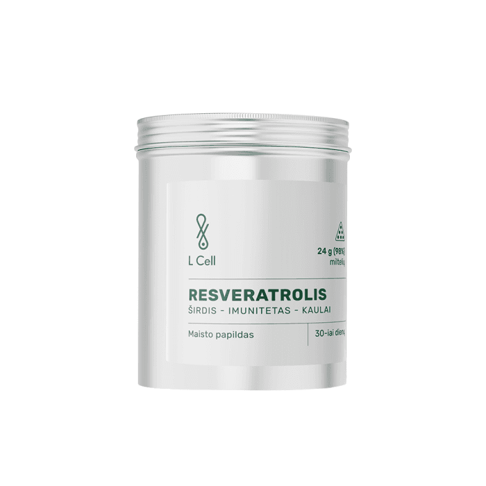 L CELL resveratrolis milteliai, 24 g