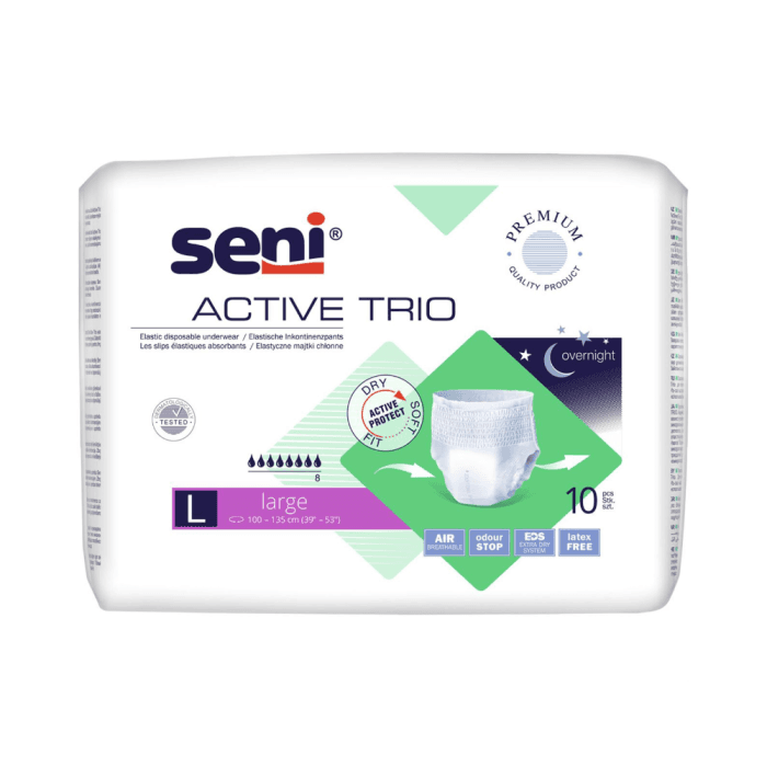 SENI sauskelnės-kelnaitės ACTIVE TRIO LARGE, 10 vnt.