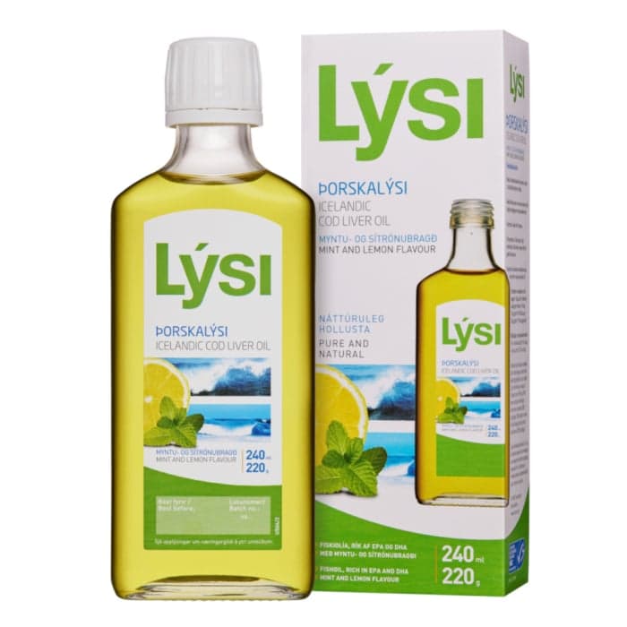 Lysi COD LIVER OIL natūralūs žuvų taukai mėtų ir citrinų skonio, 240 ml-1