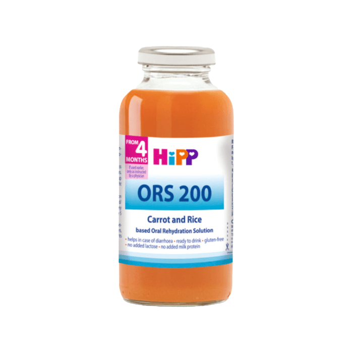 HiPP morkų ir ryžių nuoviras su elektrolitais ORS 200, nuo 4 mėn., 200 ml