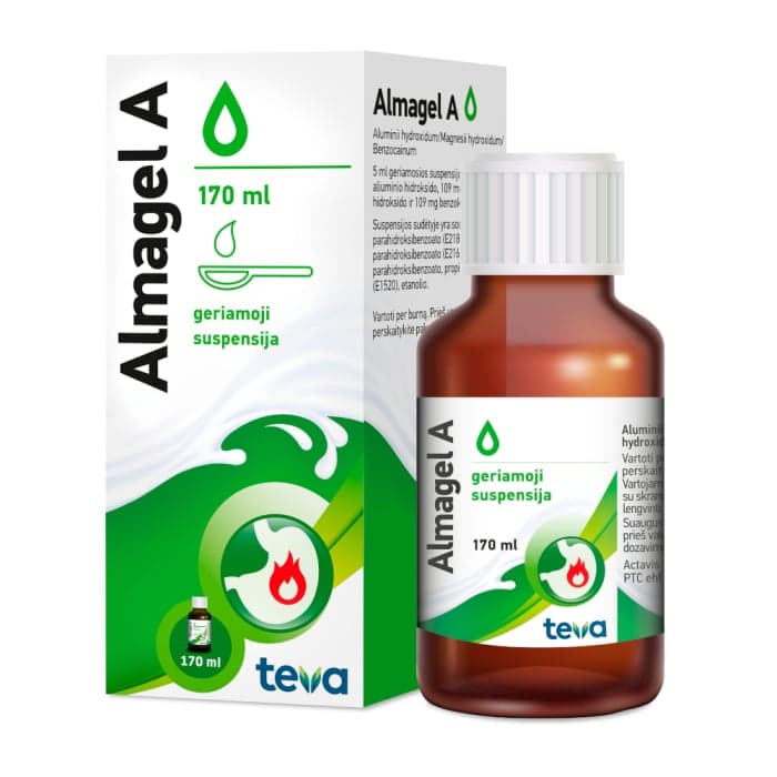 ALMAGEL A, 170 ml, geriamoji suspensija, N1-2