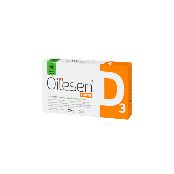 OILESEN FORTE D3 4000, 60 minkštos kapsulės