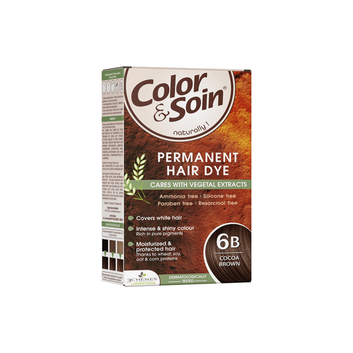 COLOR & SOIN plaukų dažai be amoniako 6B Cocoa Brown, 135 ml-1