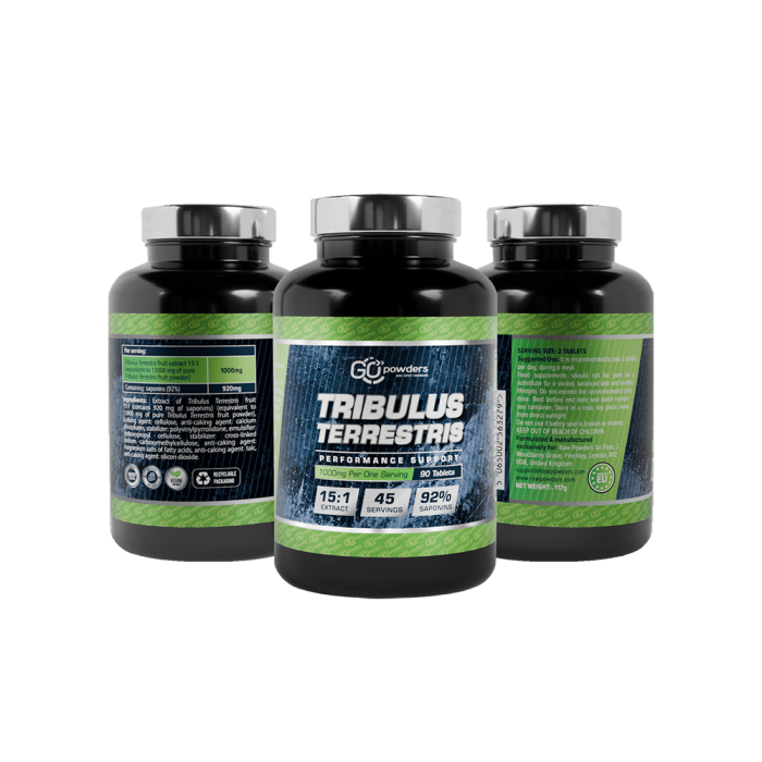 GO POWDERS, Tribulus terrestris 500 mg, 90 tablečių-1