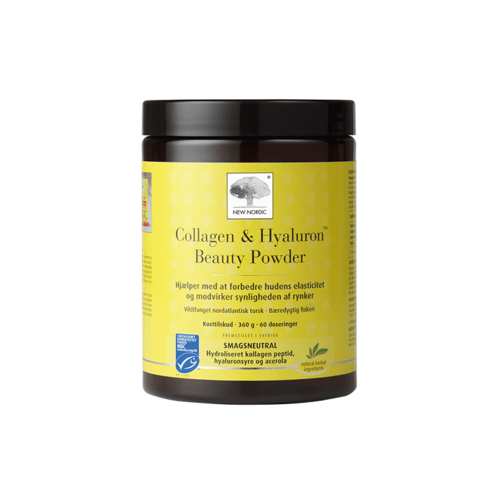 NEW NORDIC COLLAGEN & HYALURON BEAUTY POWDER, neutralaus skonio, 360 g