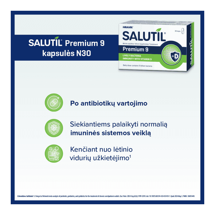 SALUTIL PREMIUM 9 (9 mlrd. Gyvybingųjų bakterijų), 30 kapsulių-2