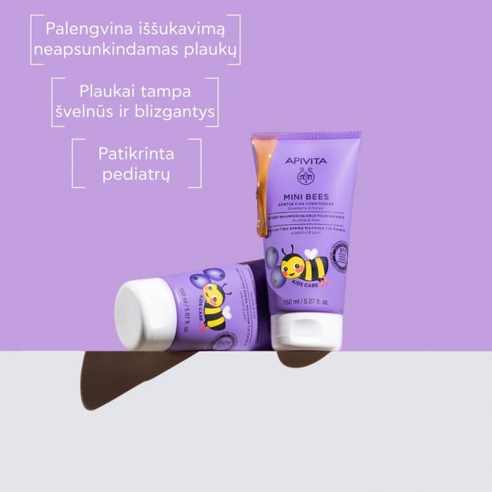 APIVITA plaukų kondicionierius vaikams BLUEBERRY & HONEY, nuo 2 m., 150 ml-1