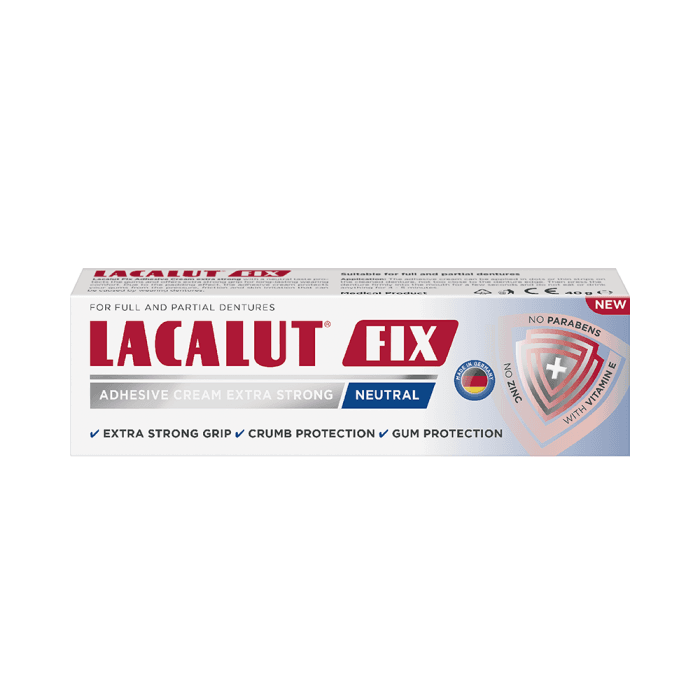 LACALUT ypač stiprus fiksuojamasis kremas FIX , neutralaus skonio, 40 g