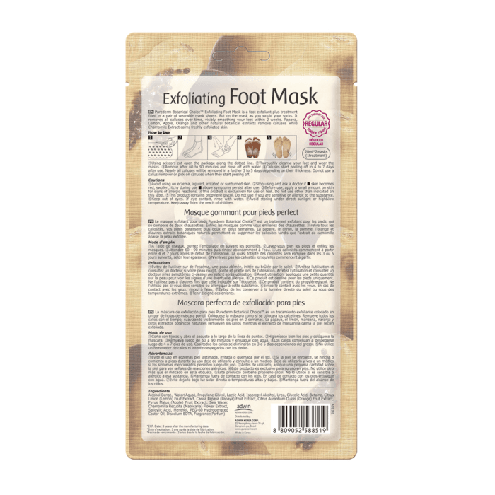 PUREDERM šveičiamoji pėdų kaukė-kojinės REGULAR, 1 pora-1