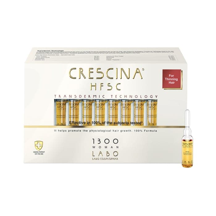 CRESCINA ampulės moterų plaukų atauginimui TRANSDERMIC RE-GROWTH HFSC 1300, 20 ampulių