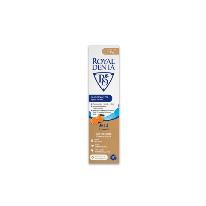 ROYAL DENTA dantų pasta JEJU visapusiškai burnos priežiūrai, citrusų skonio, 130 g-2