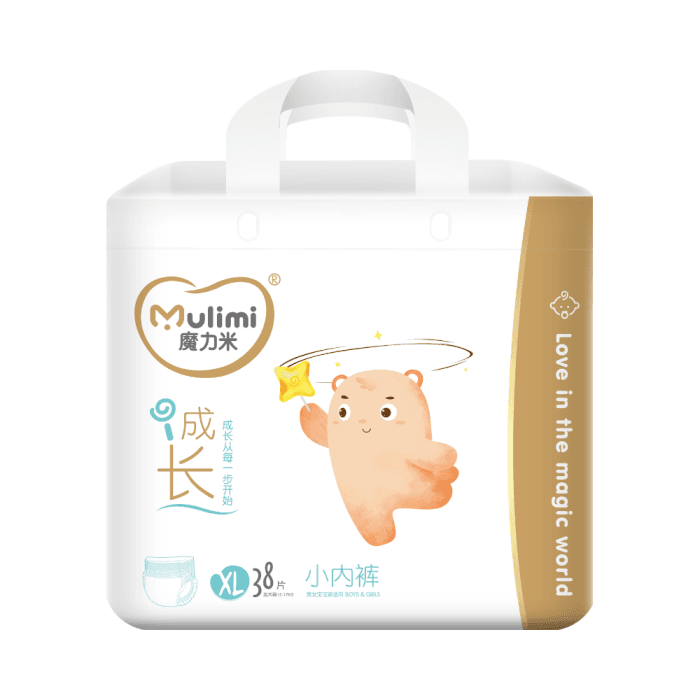 MULIMI sauskelnės kelnaitės, XL dydis, 12–17 kg, 38 vnt.