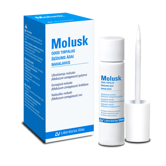Molusk 10 % odos tirpalas, 3 g