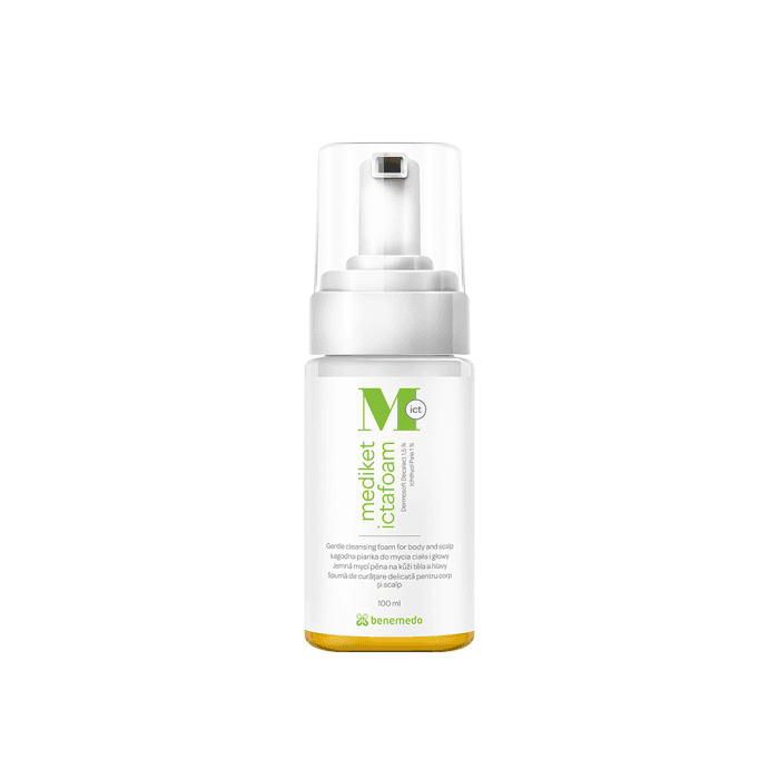 MEDIKET ICTAFOAM švelnios prausimosi putos veidui, 100 ml