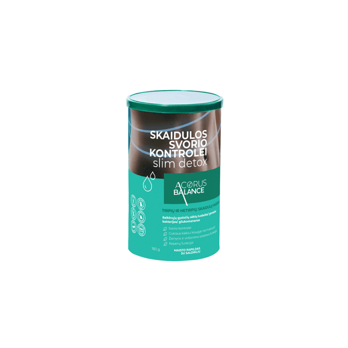 ACORUS BALANCE skaidulos svorio kontrolei SLIM DETOX FIBER, 180 g