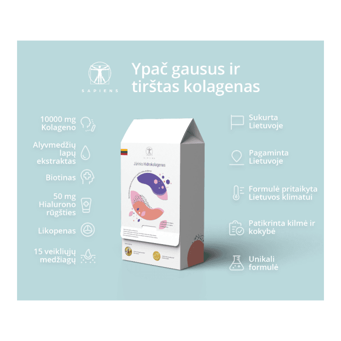 SAPIENS jūrinis hidrokolagenas su hialuronu, 500 ml-1