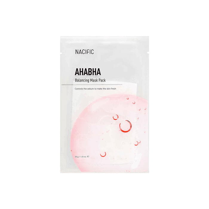 NACIFIC balansuojamoji lakštinė veido kaukė AHA/BHA BALANCING MASK, 30 g, 1 vnt.