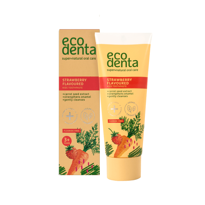 ECODENTA žemuogių kvapo dantų pasta vaikams, 75 ml