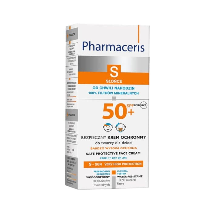 PHARMACERIS S, SAFE PROTECTIVE FACE CREAM  apsauginis veido kremas nuo saulės vaikams, nuo gimimo, SPF 50+, 50 ml-1