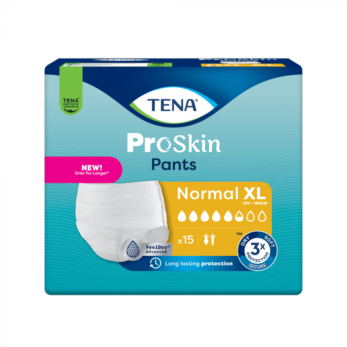 TENA sauskelnės kelnaitės PANTS NORMAL, XL dydis, 15 vnt.