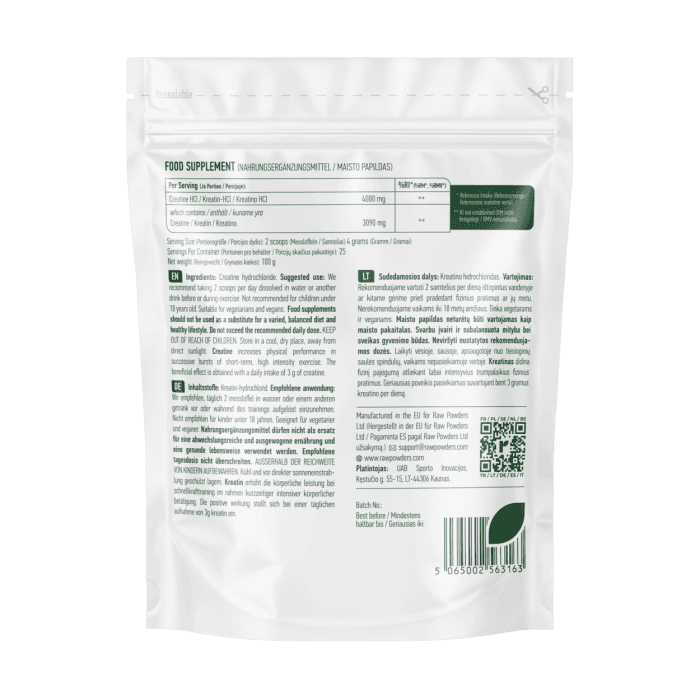 RAW POWDERS KREATINAS HCl, 100 g-1