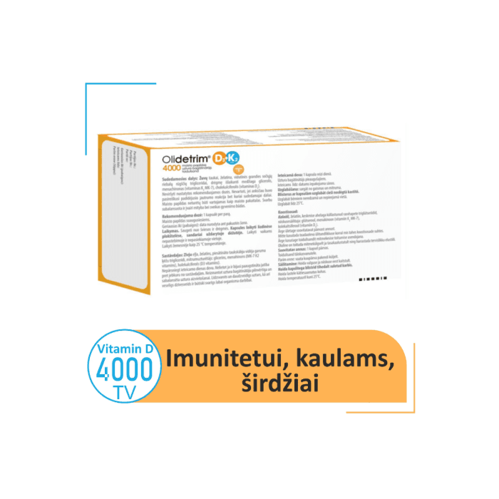 OLIDETRIM 4000 D3 + K2 OMEGA-3, 30 minkštų kapsulių-1
