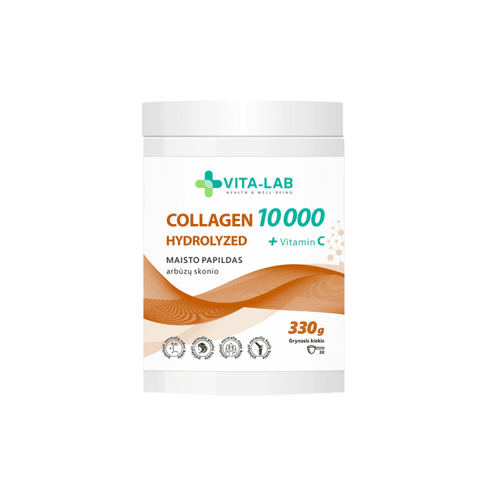 VITA-LAB Kolagenas hidrolizuotas 10000+vitaminas C, 330 g
