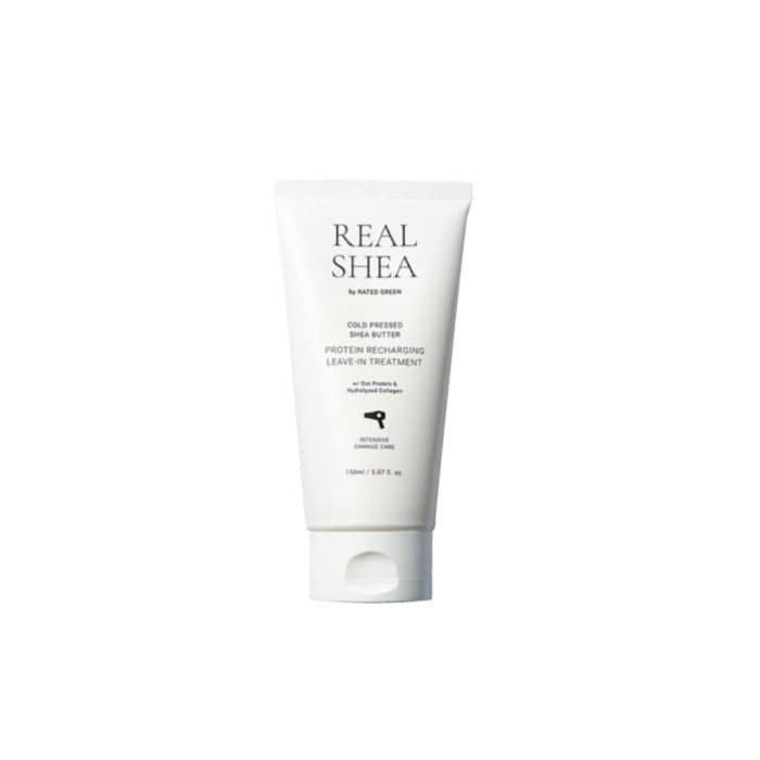 REAL SHEA Nenuplaunama kaukė plaukams su proteinais “Cold Pressed Shea Butter Protein Recharging Leave-in Treatment”, 150 ml