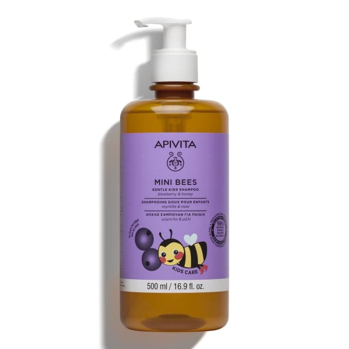 APIVITA šampūnas vaikams BLUEBERRY & HONEY, nuo 2 m., 500 ml