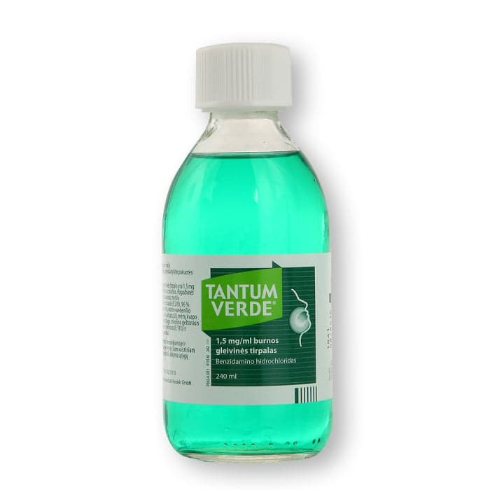 TANTUM VERDE, 1,5mg/ml, 240 ml, burnos gleivinės tirpalas, N1
