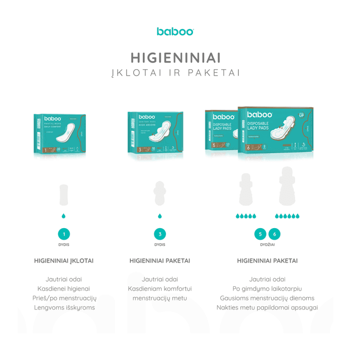 BABOO higieniniai paketai, 10 vnt, 3 dydis, 10 vnt.-2