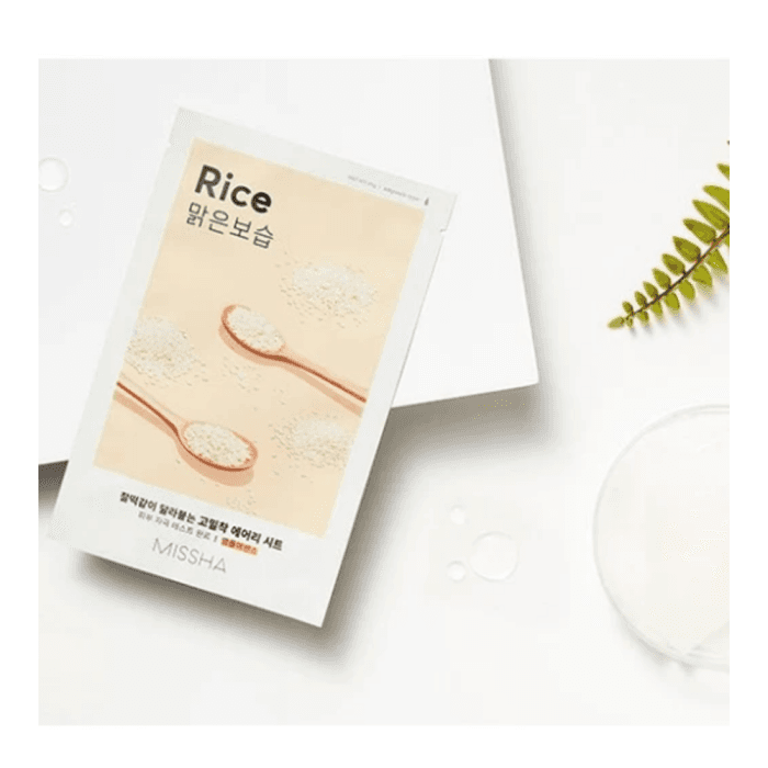 MISSHA lakštinė veido kaukė su ryžių ekstraktu, Airy Fit Sheet Mask Rice, 19 g-1