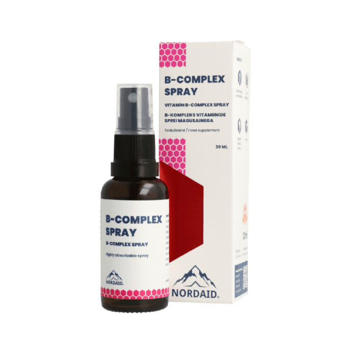 NORDAID B-COMPLEX SPRAY purškiamas vitaminų B kompleksas, 30 ml-1