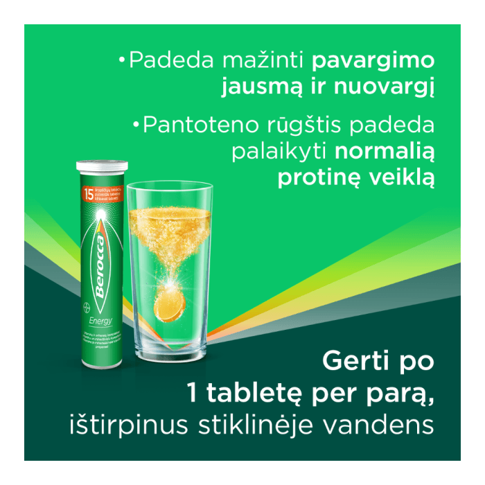 BEROCCA ENERGY, vitaminų kompleksas, 30 šnypščiųjų tablečių-1