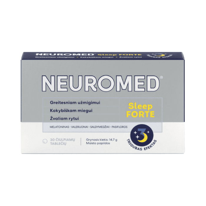 NEUROMED SLEEP FORTE, mėtų skonio, 30 čiulpiamų tablečių-1