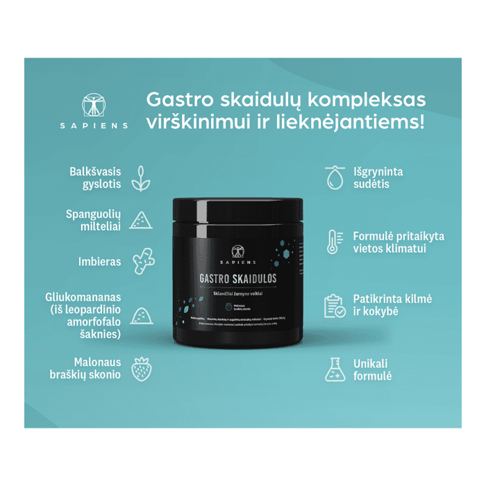 SAPIENS Gastro skaidulos, braškių skonio, 295.8 g-1