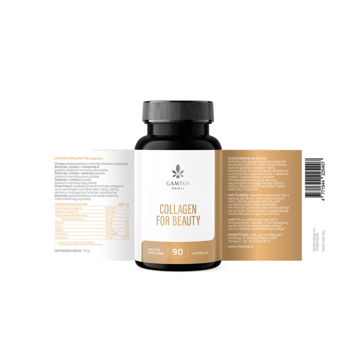 GAMTOS NAMAI COLLAGEN FOR BEAUTY, 90 kietųjų kapsulių-1