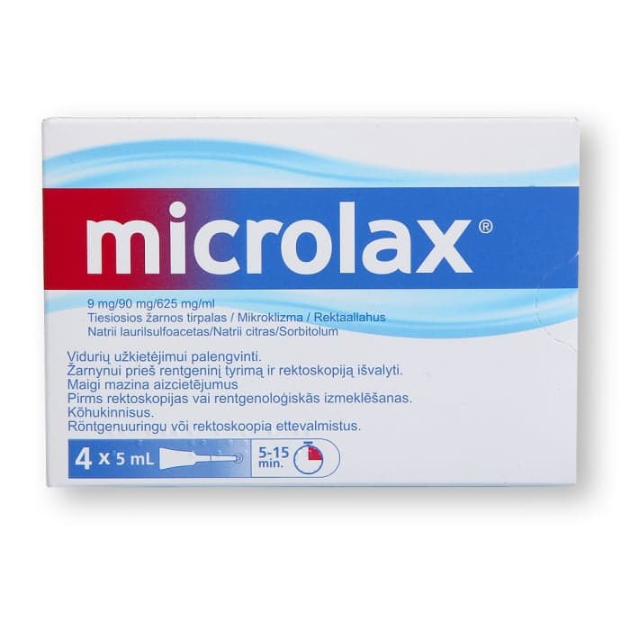 MICROLAX, 4 x 5 ml, tiesiosios žarnos tirpalas, N4-1